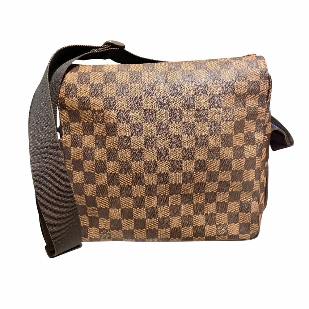 Louis Vuitton Damier Ebene Naviglio Messenger Crossbody Bag Adjustable Strap